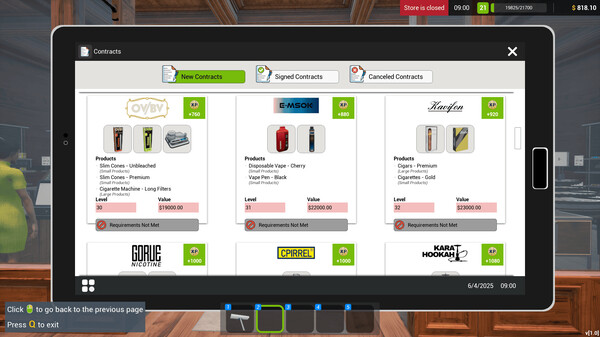 Tobacco Shop Simulator cheat table screenshot