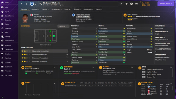 Football Manager 2024 cheat table screenshot