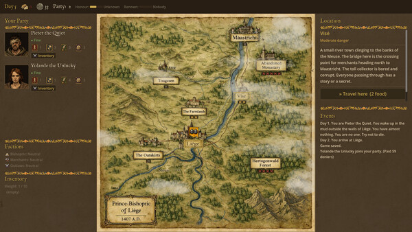 Beggar’s Road cheat table screenshot