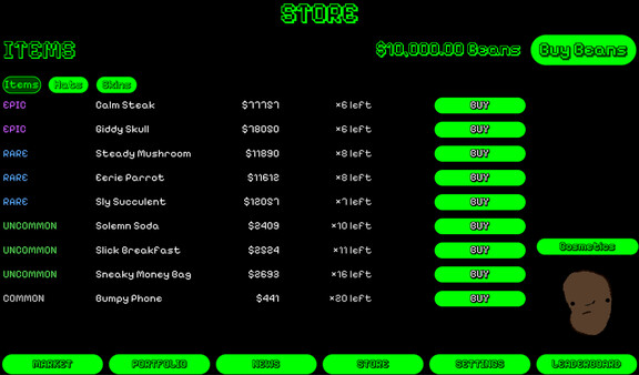 Bonk Market cheat table screenshot