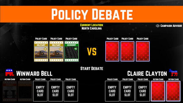 2026 U.S. Election Simulator cheat table screenshot