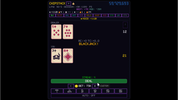 CHIPSTACK cheat table screenshot