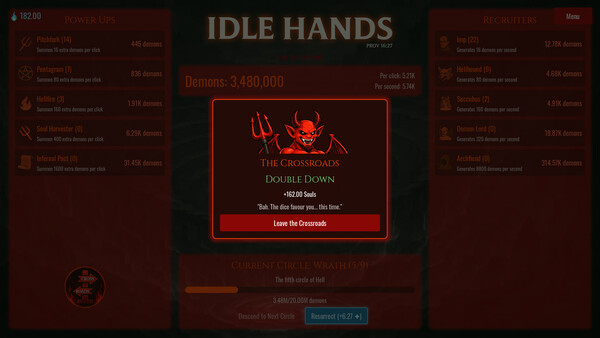 Idle Hands cheat table screenshot